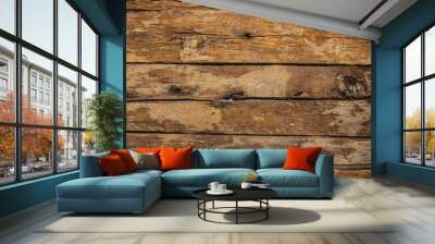 Wooden background with old work tools. Wall mural