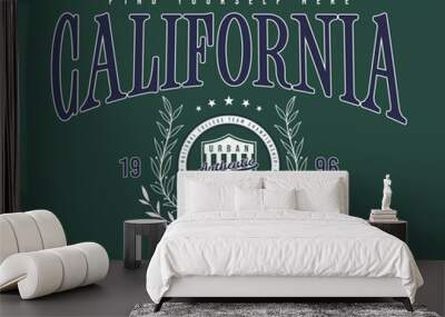 College style fashion print. Wall mural