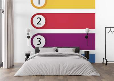 Simple Colorful Infographic banners 4 numbers with icons Wall mural