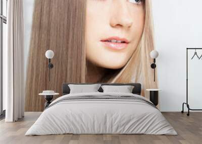 portrait of young woman with long hair Wall mural