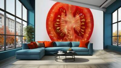 A cross-section of a tomato. AI. Wall mural