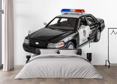 Model of the patrol car of police on a white background. Wall mural