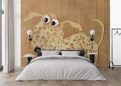 Dalmatian made with cheese on cutting board Wall mural