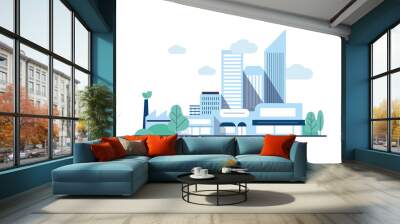 city skyline 2d Wall mural