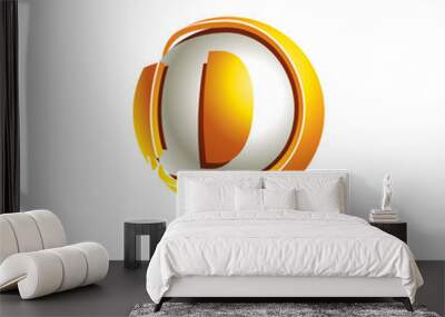 Abstract Vector Design Element - Metal D sphere logo template Wall mural