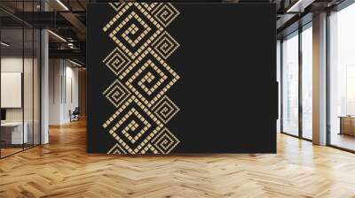 Vector geometric background greek style. Meander vector border for design. Light golden vector frame. Premium vector frame in luxury style. Wall mural