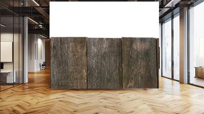 edge of the wooden surface on white background Wall mural