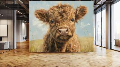 Baby Highland Cow Wall mural