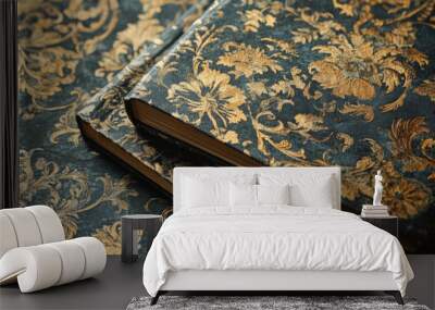 Baroque patterns on book covers and stationery Wall mural