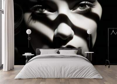 black and white portrait of a woman Wall mural