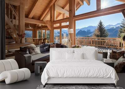 house in the mountains, chalet Wall mural