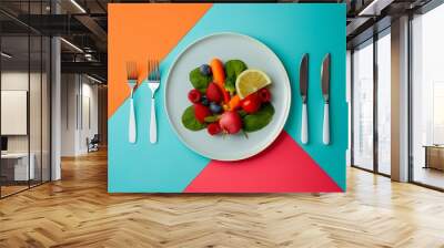 International no diet day, Poster, Design, salad on a plate Wall mural