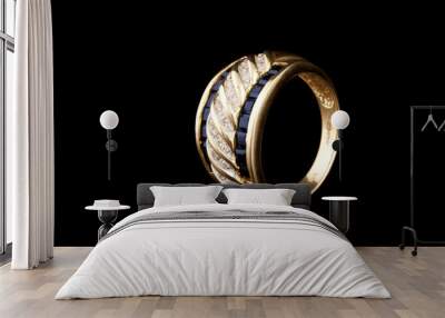 Golden Ring With Precious Stones Wall mural