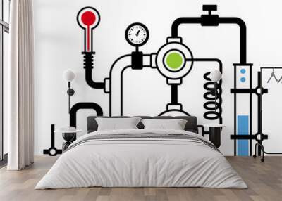 chemistry laboratory infographic set 2 Wall mural