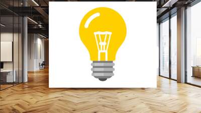 Light Bulb Icon. Flat Style Vector Wall mural