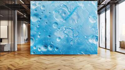 water droplets on a blue surface Wall mural