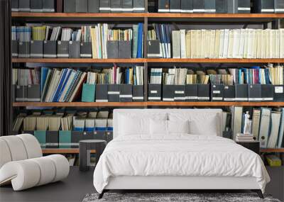 Old books and journals in scientific library Wall mural