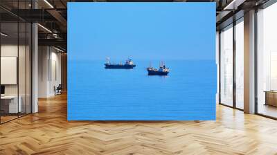 Cargo Ships in the Sea Wall mural