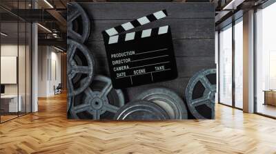 Clapperboards  and reel of film Wall mural