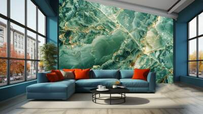 Abstract green marble texture background  Wall mural