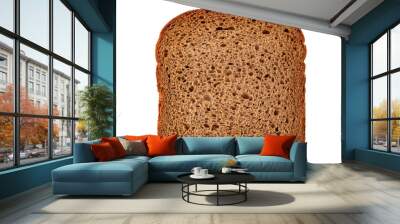 Slice of the bread isolated over the white background Wall mural