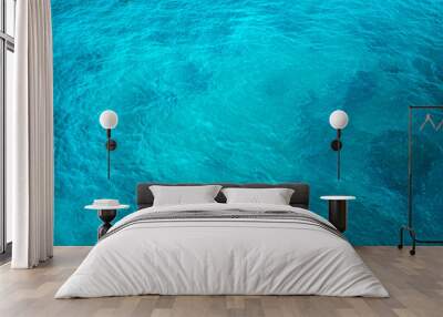 bright light blue sea texture, sea surface, texture of water, background or texture, ocean, blue wat Wall mural