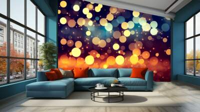 Bright Particles with Stars on blurred  Background. Stars of award. Smooth Bokeh and Shiny Particles. Using neural network for painting Wall mural