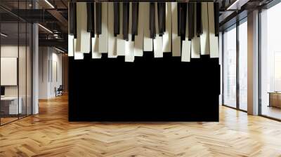 Broken piano keyboard as a symbol of expressive music and jazz. Wall mural