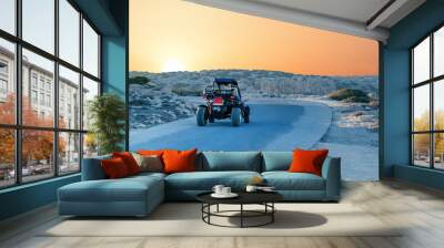 Buggy tour to coast in Cyprus. Travel, holiday concept. Wall mural