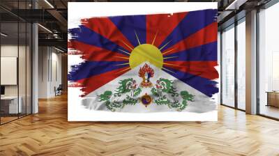 Flag of Tibet in brush stroke background

 Wall mural