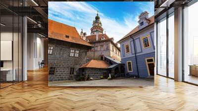 Medieval castle in Cesky Krumlov on an autumn day Wall mural