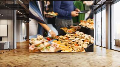 Food and drinks for corporate events, parties, conferences, summits. Wall mural