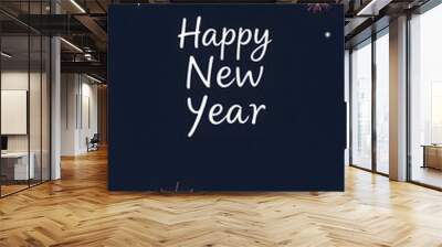 Happy New Year background with glowing sparklers isolated with white highlights, png Wall mural