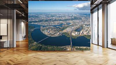 High view of the Dnieper river in Kiev. Wall mural