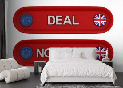 Relationship between Enited Kingdom and EU on white background. Isolated 3D illustration Wall mural