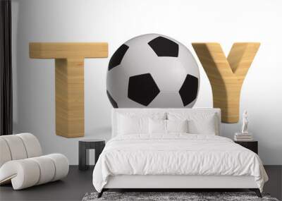 soccer ball on white background. Isolated 3D illustration Wall mural