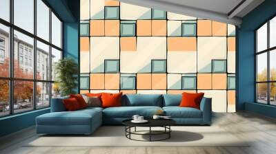 Illustration of a tiled pattern isolated with white highlights, png Wall mural