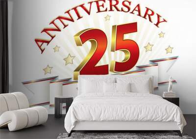 Anniversary card with 25 years Wall mural