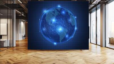 Business concept of Global network connection Wall mural