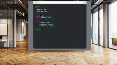 Flat browser window with code Wall mural