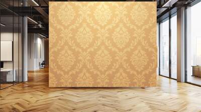 Vector damask gold patterns. Rich ornament, old Damascus style gold pattern Wall mural