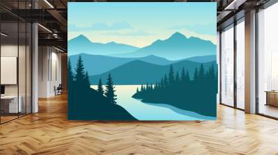 landscape with mountains Wall mural