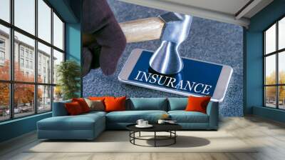 Maintenance support and repairing service concept. Insurance concept. Wall mural