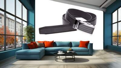 Man's fashion belt isolated on a white background Wall mural