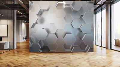 Abstract 3d-rendering background of futuristic surface with hexagons. 3D illustration Wall mural