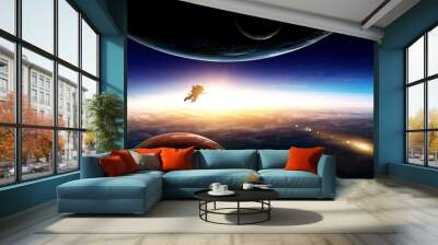 Abstract planets and space background Wall mural