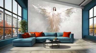 Angel girl in dress Wall mural