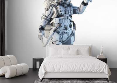 Astronaut on white. Mixed media Wall mural