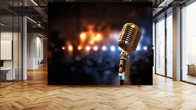 audio microphone retro style Wall mural