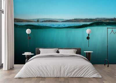 Blue under water . Mixed media Wall mural